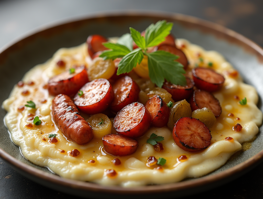 fondue d'endives aux saucisses fumées